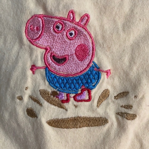 Cotton T shirts with Peppa and George embroidery - Picture 3 of 3